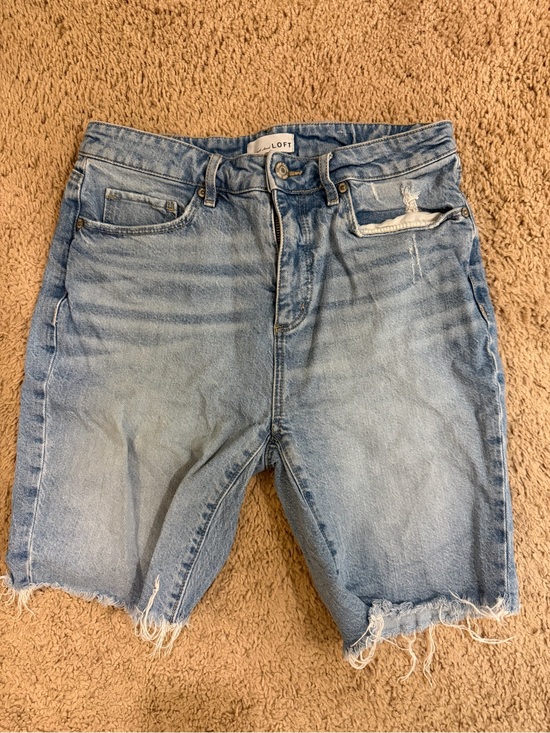 LOFT Pants - LOFT Light Blue Distressed Denim Shorts